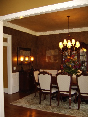 Gold and Green Dining Room