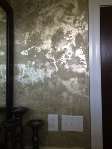 Silver Leaf and Green Bathroom