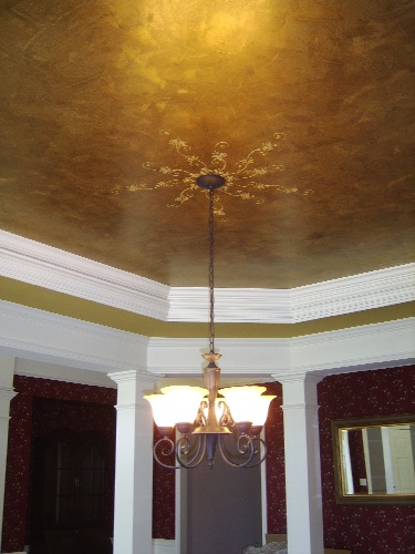 Gold Wash With Stencil Medallion